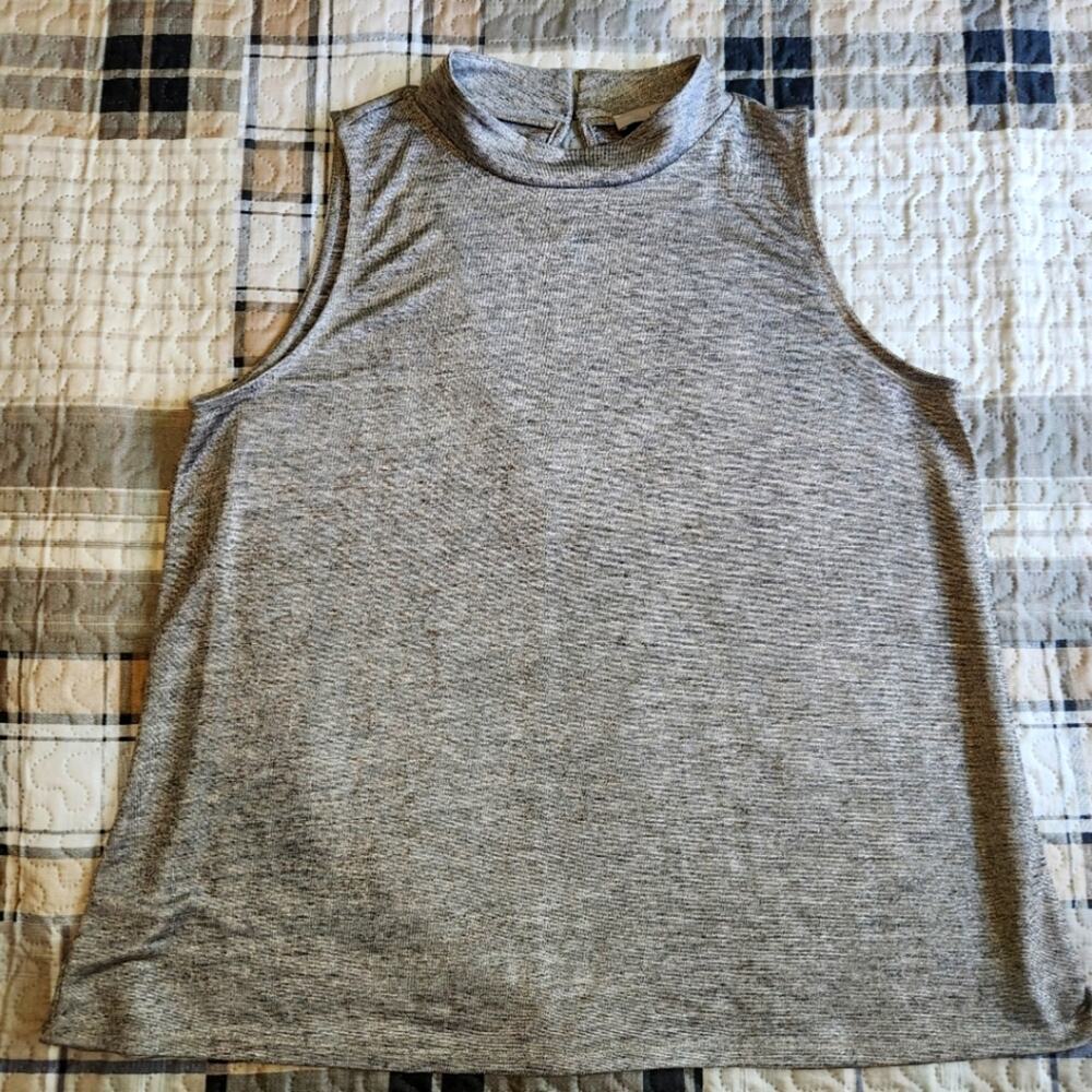 Loft sleeveless mock neck top blouse size large sparkles party